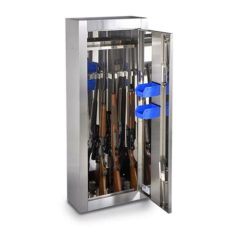 stainless steel gun cabinet|steel gun cabinets american made.